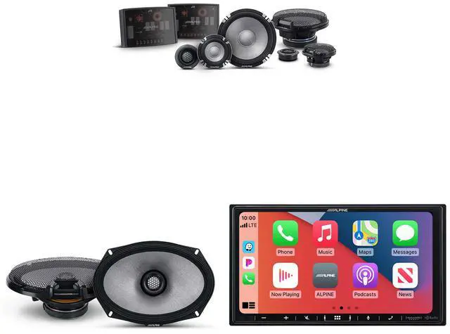 Main image of Alpine iLX-407 7-Inch Multimedia Receiver Apple Carplay and Android Auto w/ R2-S653 6.5" 3-Way Comp Set & R2-S69 Coaxial Bundle