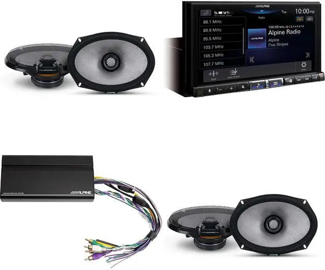 Main image of Alpine ILX-507 7-Inch Multimedia Receiver w/ (2) R2-S69 6x9" Coax Bundle w/ Power Pack