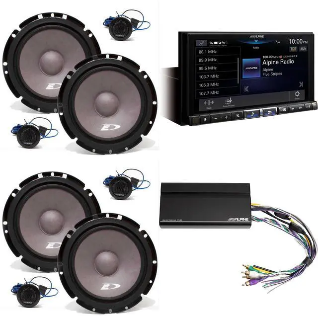 Main image of Alpine iLX-507 7" Multimedia Receiver Wireless Apple CarPlay & Wireless Android Auto w/ 2 Pairs Alpine SXE-1751S 6.5" Component Set & Power Pack