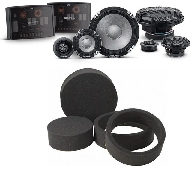 Main image of Alpine R2-S653 High-Resolution 3-Way Speaker Set / Pro Series with RKFR65 3-piece Foam Fast Ring Speaker Enhancement