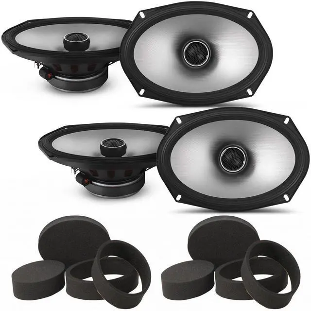 Main image of Alpine 2 Pairs S2-S69 6x9" Type S Coax Speakers with 2 Pairs Stinger RKFR69 Roadkill Fast Rings 6x9"