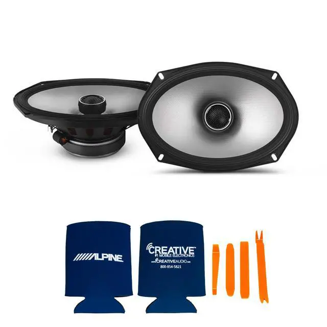 Alt view image 2 of 4 - Alpine 2 Pairs S2-S69 6x9" Type S Coax Speakers with 2 Pairs Stinger RKFR69 Roadkill Fast Rings 6x9"