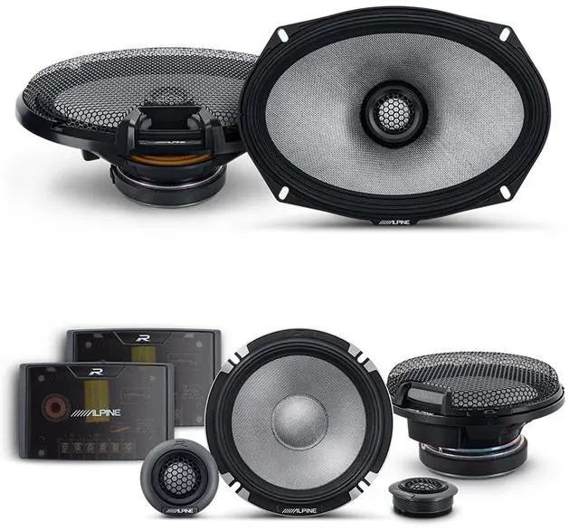 Main image of Alpine 6.5" & 6x9" R2 High-Resolution Speaker Bundle - A Pair of Pro-Series R2-S652 2-Way Component Speakers & a Pair of R2-S69 6x9 Coaxial Speakers