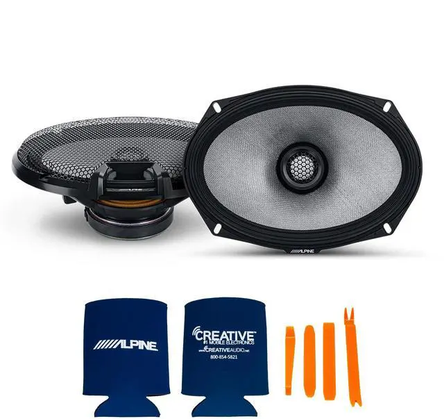 Alt view image 2 of 4 - Alpine 6x9" R2 High-Resolution Speaker Bundle - A Pair of R2-S69C 2-Way Component Speakers & a Pair of R2-S69 6x9 Coaxial Speakers