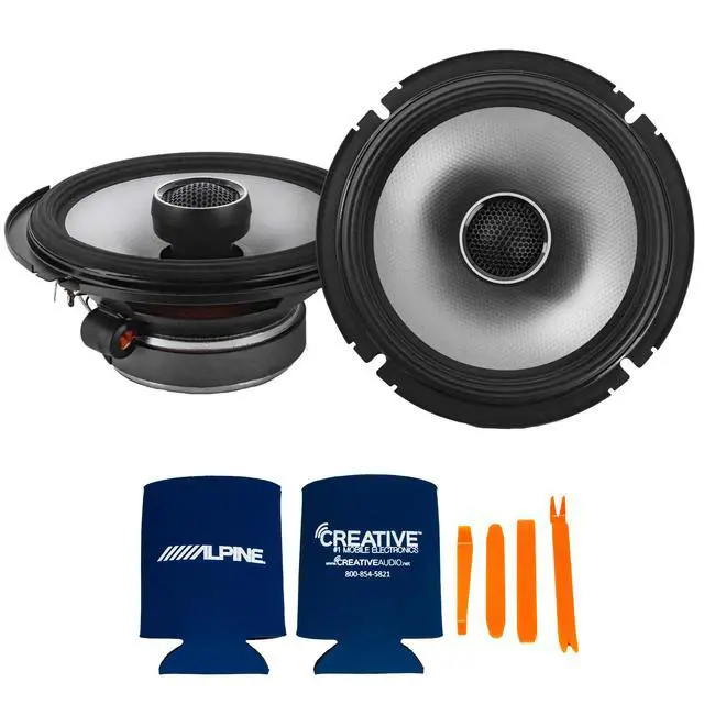 Alt view image 2 of 4 - Alpine S2-S65 6.5" Type S Coax Speakers with Stinger RKFR6 Roadkill Fast Rings 6" & 6.5"