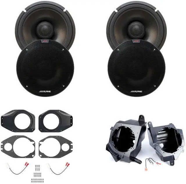 Main image of Alpine Two Pairs R-S65.2 Type-R 6.5" Coax w/ JP-1014 6.5" Front Speaker Pods and JP-1015 6.5" Soundbar Speaker Adaptors