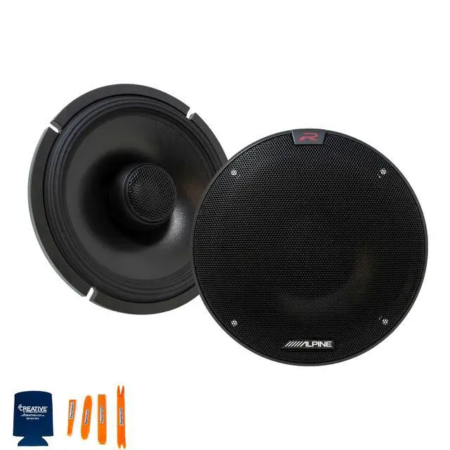 Alt view image 2 of 4 - Alpine Two Pairs R-S65.2 Type-R 6.5" Coax w/ JP-1014 6.5" Front Speaker Pods and JP-1015 6.5" Soundbar Speaker Adaptors