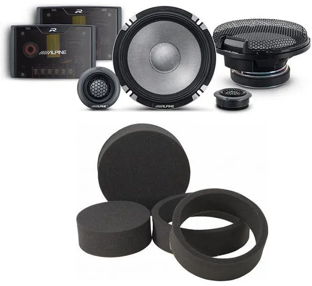 Main image of Alpine R2-S652 High-Resolution 2-Way Speaker Set / Pro Series with RKFR65 3-piece Foam Fast Ring Speaker Enhancement