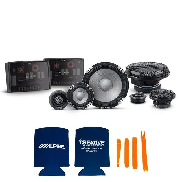 Alt view image 2 of 4 - Alpine 6.5" R2 High-Resolution Speaker Bundle - A Pair of R2-S6533-Way Component Speakers & a Pair of R2-S65 6.5" Coaxial Speakers