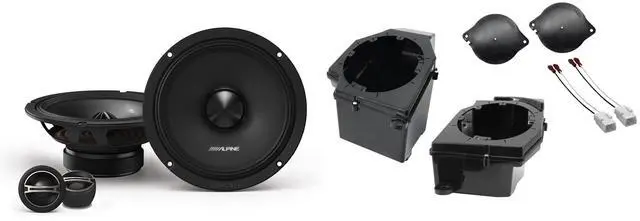Main image of Alpine DM-65C-G 6.5" DM-Series Component Speakers and Front 6.5" Speaker Pods with Tweeter Adaptors Compatible with Jeep JL (2018-2023) & JT (2020-2023)
