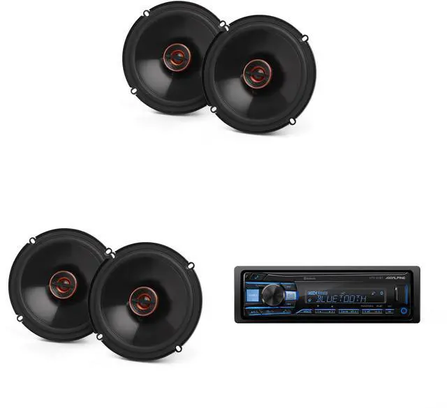 Main image of Alpine UTE-83BT Single Din Source Unit w/ ( 2 Pair ) REF607FSL Reference Series 6.5" Coaxial Speakers Bundle