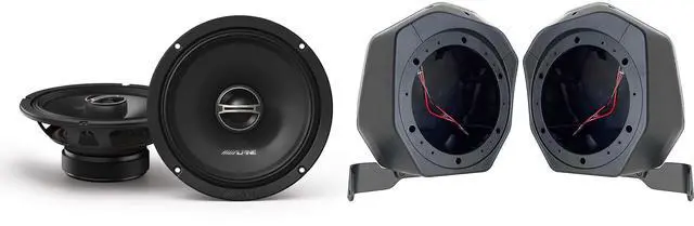 Main image of Alpine DM-65-G 6.5" Coaxial Speaker Set & BR-B65U Unloaded 6.5" Rear Speaker-Pod Add Ons