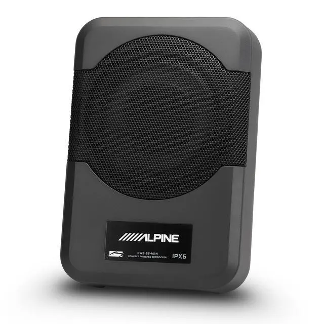 Alt view image 3 of 4 - Alpine UTE-83BT Bluetooth Marine Radio Kit with CAMC1B Single-DIN Cover & PWE-S8-MRN Compact 8" Powered Marine Subwoofer Boat, UTV & Golf Cart Bass Upgrade