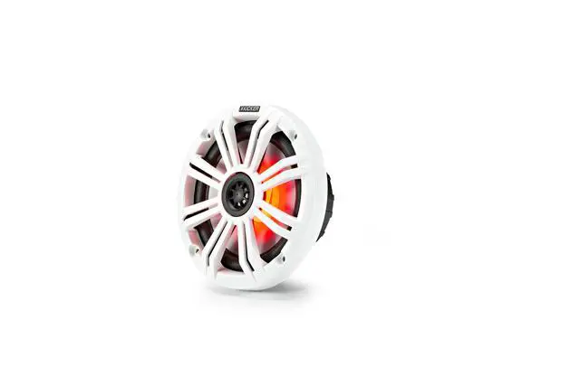 Alt view image 4 of 4 - Kicker 6.5" Marine Speakers LED KM65 RGB 4 Pack Coaxial Boat Speakers Waterproof White Sport Grille Pontoon Marine Audio System Upgrade