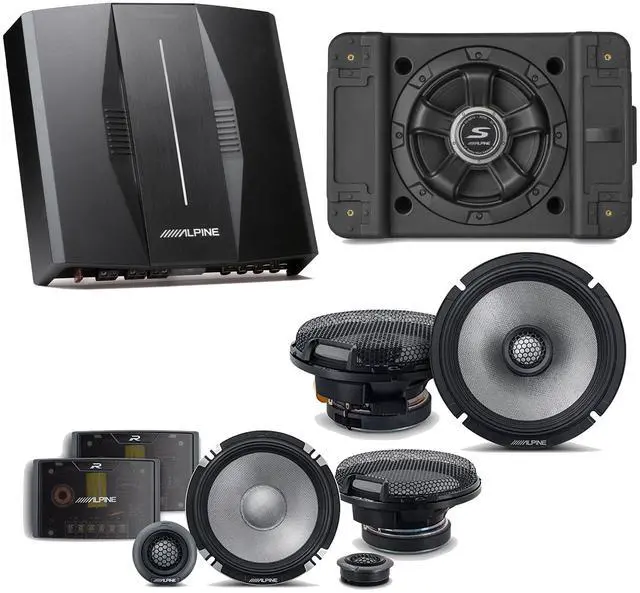 Main image of Alpine PXE-C80-88 OPTIM8 8-Channel Hi-Res Digital Sound Processor Amplifier w/ SS-SB10 Subwoofer, R2-S652 & R2-S65 Bundle