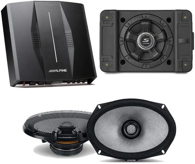Main image of Alpine PXE-C80-88 OPTIM8 8-Channel Hi-Res Digital Sound Processor Amplifier w/ SS-SB10 Subwoofer, R2-S69 Bundle