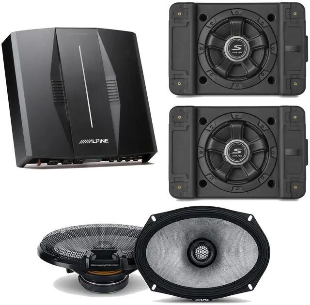 Main image of Alpine PXE-C80-88 OPTIM8 8-Channel Hi-Res Digital Sound Processor Amplifier w/ (2) SS-SB10 Subwoofer, R2-S69 Bundle