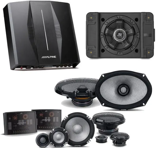 Main image of Alpine PXE-C80-88 OPTIM8 8-Channel Hi-Res Digital Sound Processor Amplifier w/ SS-SB12 Subwoofer, R2-S653 & R2-S69 Bundle