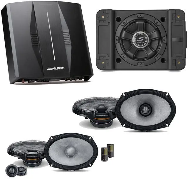 Main image of Alpine PXE-C80-88 OPTIM8 8-Channel Hi-Res Digital Sound Processor Amplifier w/ SS-SB10 Subwoofer, R2-S69C & R2-S69 Bundle