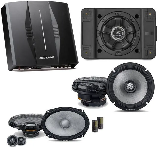 Main image of Alpine PXE-C80-88 OPTIM8 8-Channel Hi-Res Digital Sound Processor Amplifier w/ SS-SB10 Subwoofer, R2-S69C & R2-S65 Bundle