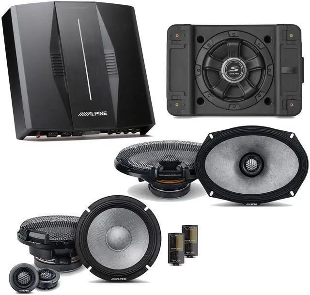 Main image of Alpine PXE-C80-88 OPTIM8 8-Channel Hi-Res Digital Sound Processor Amplifier w/ SS-SB12 Subwoofer, R2-S65C & R2-S69 Bundle