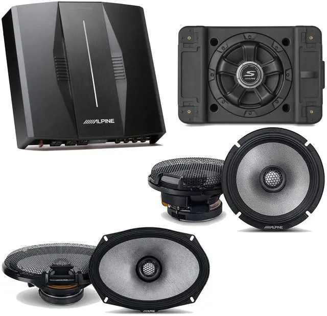 Main image of Alpine PXE-C80-88 OPTIM8 8-Channel Hi-Res Digital Sound Processor Amplifier w/ SS-SB12 Subwoofer, R2-S65 & R2-S69 Bundle