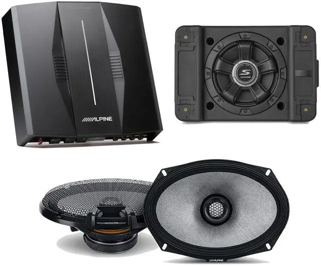 Main image of Alpine PXE-C80-88 OPTIM8 8-Channel Hi-Res Digital Sound Processor Amplifier w/ SS-SB12 Subwoofer, R2-S69 Bundle
