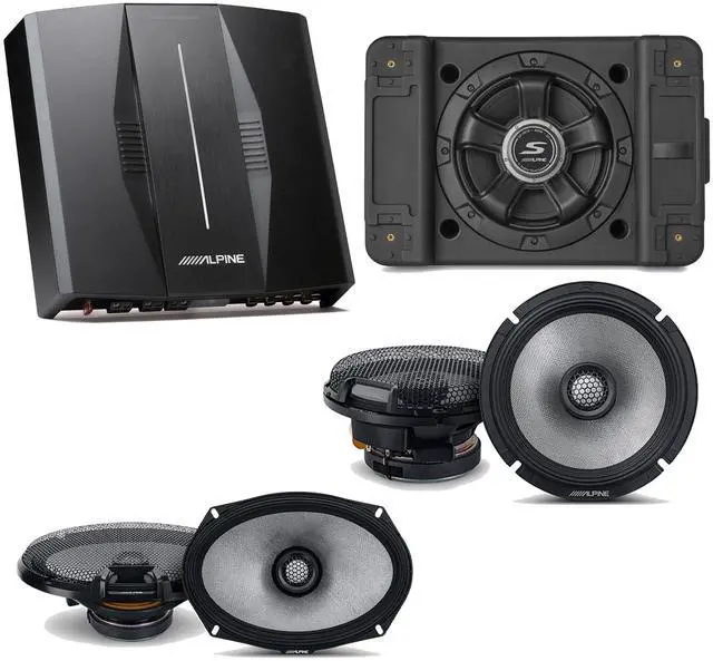 Main image of Alpine PXE-C80-88 OPTIM8 8-Channel Hi-Res Digital Sound Processor Amplifier w/ SS-SB10 Subwoofer, R2-S65 & R2-S69 Bundle
