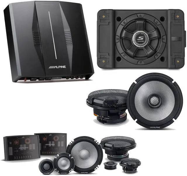 Main image of Alpine PXE-C80-88 OPTIM8 8-Channel Hi-Res Digital Sound Processor Amplifier w/ SS-SB10 Subwoofer, R2-S653 & R2-S65 Bundle