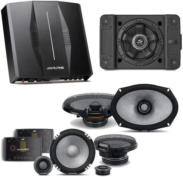 Main image of Alpine PXE-C80-88 OPTIM8 8-Channel Hi-Res Digital Sound Processor Amplifier w/ SS-SB12 Subwoofer, R2-S652 & R2-S69 Bundle