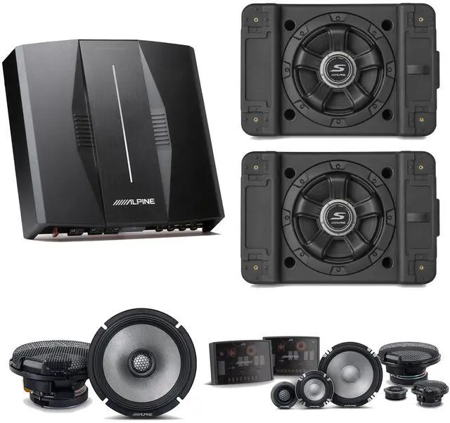 Main image of Alpine PXE-C80-88 OPTIM8 8-Channel Hi-Res Digital Sound Processor Amplifier w/ (2) SS-SB10 Subwoofer, R2-S653 & R2-S65 Bundle