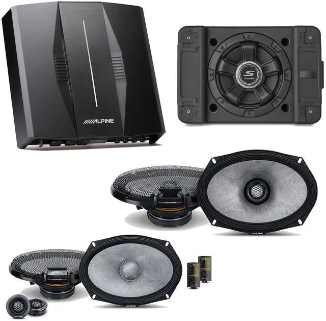 Main image of Alpine PXE-C80-88 OPTIM8 8-Channel Hi-Res Digital Sound Processor Amplifier w/ SS-SB12 Subwoofer, R2-S69C & R2-S69 Bundle