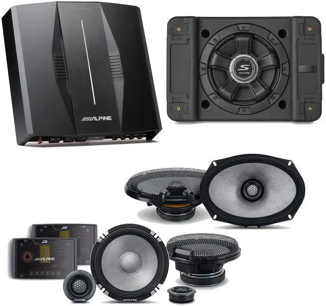 Main image of Alpine PXE-C80-88 OPTIM8 8-Channel Hi-Res Digital Sound Processor Amplifier w/ SS-SB10 Subwoofer, R2-S652 & R2-S69 Bundle