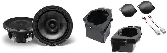 Main image of Alpine HDZ-65 6.5" Status Coaxial Speakers and Front 6.5" Speaker Pods with Tweeter Adaptors Compatible with Jeep JL (2018-2023) & JT (2020-2023)