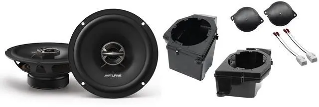 Main image of Alpine EL-E65-G 6.5" EL-Series Coaxial Speakers and Front 6.5" Speaker Pods with Tweeter Adaptors Compatible with Jeep JL (2018-2023) & JT (2020-2023)