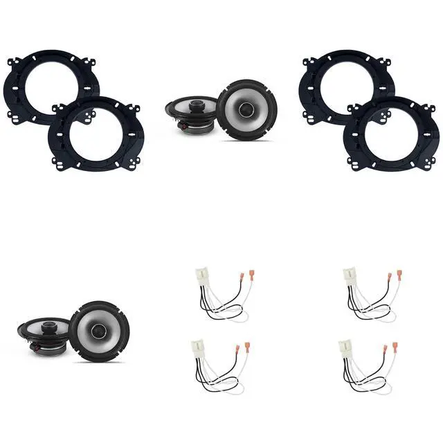 Main image of Alpine Speakers 6.5 inch for Ford Fusion 2013-2020 Upgrade Kit - 4 Pack of S2 Series with Adapters and Harness, Coaxial 6 1/2 Car Audio Front and Rear Door Speaker S2-S65