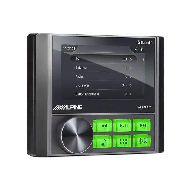 Alt view image 3 of 4 - Alpine KAC-CMD-CTR Powersports Commander Controller with PWE-S8-MRN 8" Powered Marine Subwoofer Compact UTV, Golf Cart & Side-by-Side Bass Upgrade