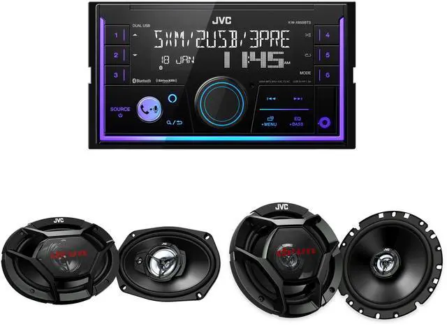 Main image of JVC 2-DIN Bluetooth Stereo + 6.75in + 6x9 Speaker Bundle