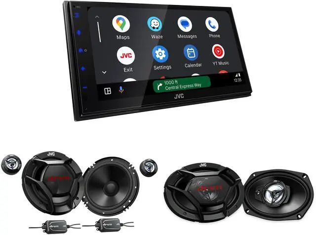 Main image of JVC Wireless CarPlay + 6.5 Component + 6x9 Speaker Bundle