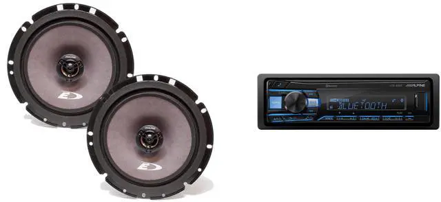 Main image of Alpine UTE-63BT Bluetooth Car Stereo with 2 SXE-1726S 220W Coaxial Speakers. No-CD Mechless Digital Media Receiver Head Unit