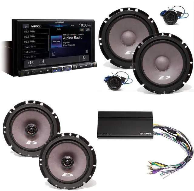 Main image of Alpine iLX-507 7" Multimedia Receiver Wireless Apple CarPlay & Wireless Android Auto w/ A Pair Alpine SXE-1751S 6.5" Component, SXE-1726S 6.5" Coax & Power Pack
