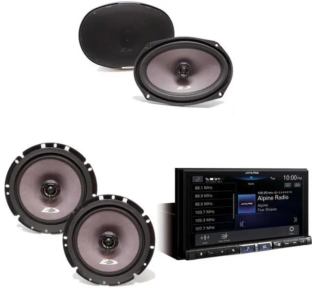 Main image of Alpine iLX-507 7" Multimedia Receiver Wireless Apple CarPlay & Wireless Android Auto & A Pair Alpine SXE-1726S 6.5" Coax and A Pair SXE-6926S 6x9 Coax Speakers