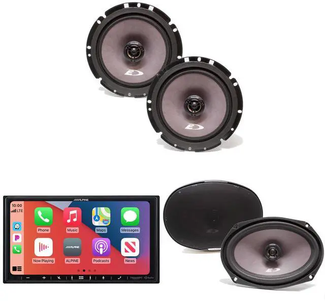 Main image of Alpine iLX-407 7-Inch Multimedia Receiver Apple Carplay and Android Auto & A Pair Alpine SXE-1726S 6.5" Coax and A Pair SXE-6926S 6x9 Coax Speakers