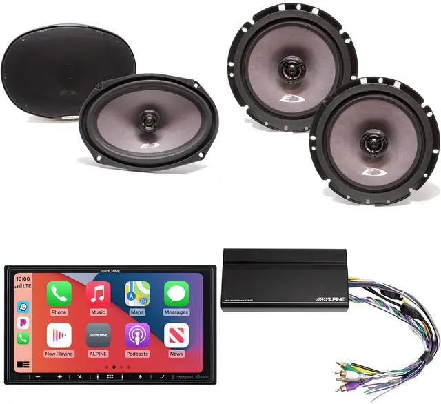 Main image of Alpine iLX-407 7-Inch Multimedia Receiver Apple Carplay and Android Auto & A Pair Alpine SXE-1726S 6.5" Coax, SXE-6926S 6x9 Coax & Power Pack