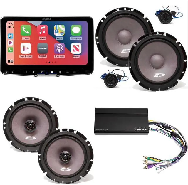 Main image of Alpine ILX-F509 Halo9 9" Multimedia Touchscreen Receiver w/ A Pair Alpine SXE-1751S 6.5" Component, SXE-1726S 6.5" Coax & Power Pack