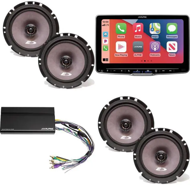 Main image of Alpine ILX-F509 Halo9 9" Multimedia Touchscreen Receiver w/ 2 Pairs Alpine SXE-1726S 6.5" Coax & Power Pack