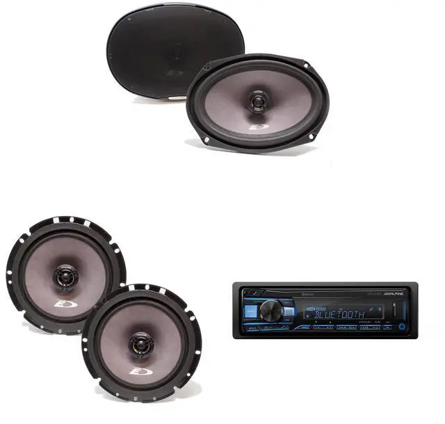 Main image of Alpine UTE-83BT Bluetooth® Multimedia Receiver (Does Not Play CDs) with 1 Pair Alpine SXE-1726S 6.5" Coax and 1 Pair SXE-6926S 6x9" Coax Speakers