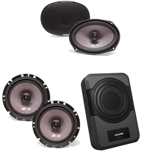 Main image of Alpine SXE-6926S 6x9" & SXE-1726S 6 1/2" 2 way Coaxial Speakers w/ PWE-S8 Powered 8inch Woofer Bundle