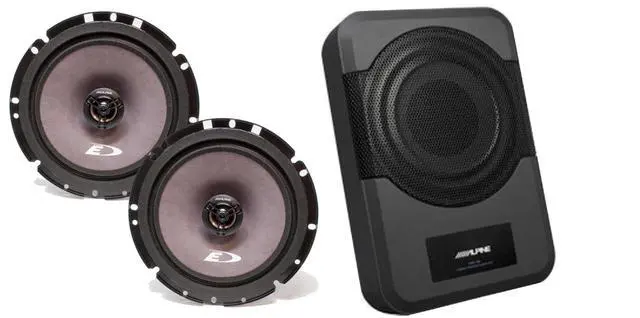 Main image of Alpine SXE-1726S 6 1/2" 2 way Coaxial Speakers (Pair) w/ PWE-S8 Powered 8inch Woofer Bundle