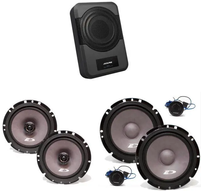 Main image of Alpine Powered Subwoofer & 6.5" Component Speakers, 6.5" Coax Audio Upgrade , SXE-1726S, SXE-1751S, PWE-S8